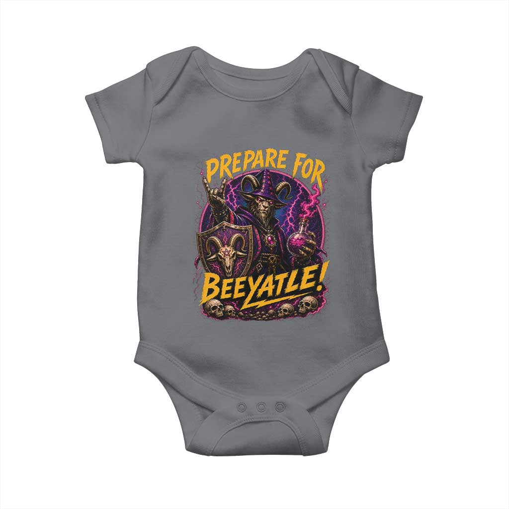 Prepare For Beeyatle Baby Onesie Funny Goat Wizard LitRPG Lover