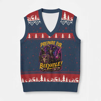 Prepare For Beeyatle V-Neck Knit Sweater Vest Funny Goat Wizard LitRPG Lover