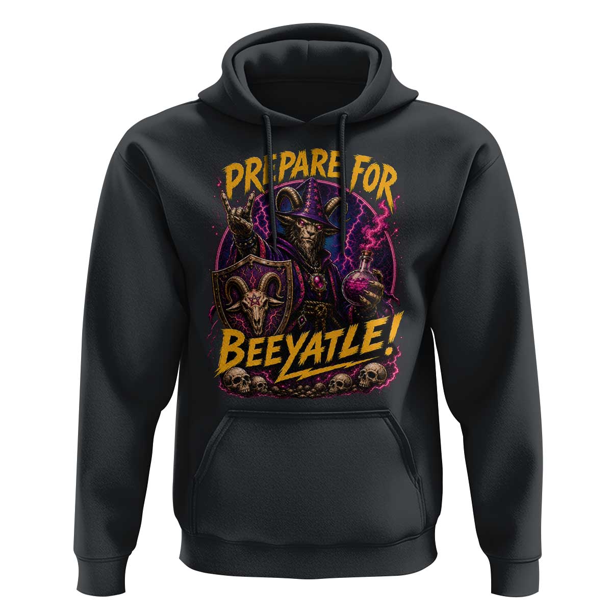 Prepare For Beeyatle Hoodie Funny Goat Wizard LitRPG Lover