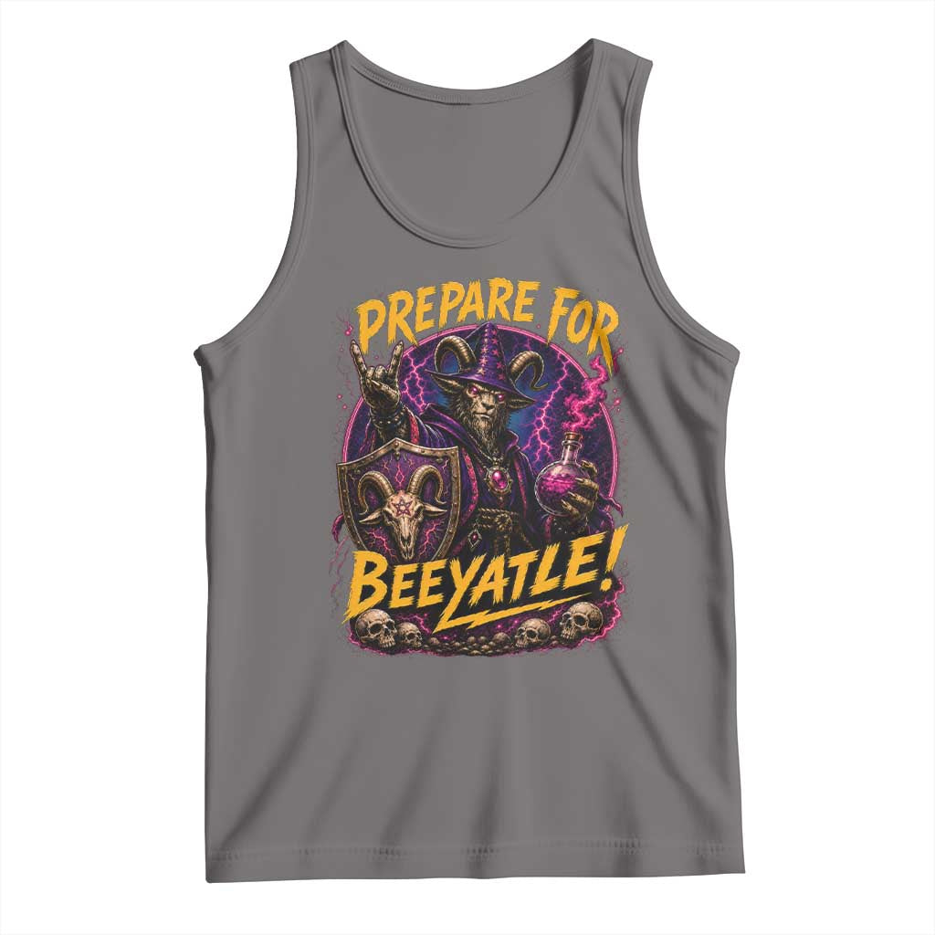 Prepare For Beeyatle Tank Top Funny Goat Wizard LitRPG Lover