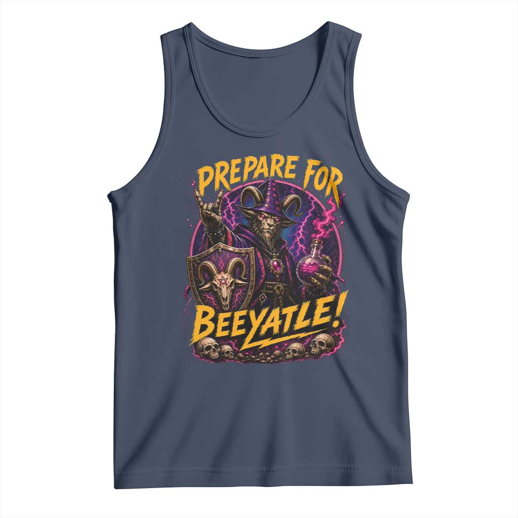 Prepare For Beeyatle Tank Top Funny Goat Wizard LitRPG Lover