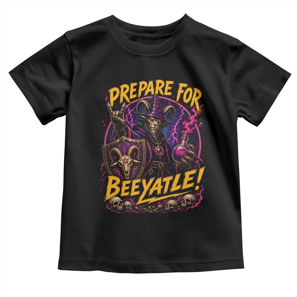 Prepare For Beeyatle Toddler T Shirt Funny Goat Wizard LitRPG Lover