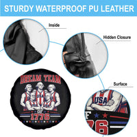 Dream Team of 1776 Funny Basketball 4th of July Founding Fathers Spare Tire Cover