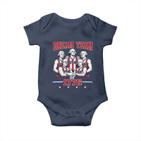 Dream Team of 1776 Funny Basketball 4th of July Founding Fathers Baby Onesie