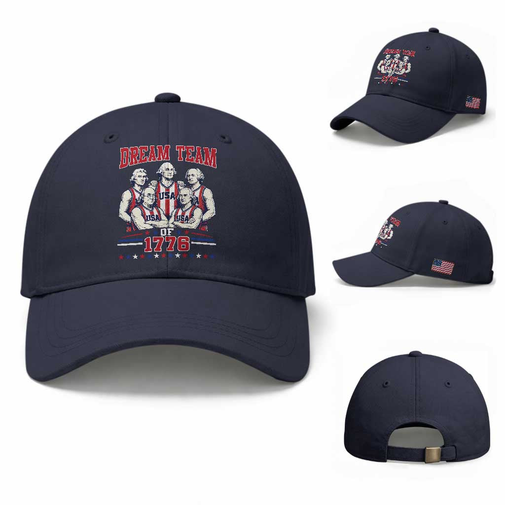 Dream Team of 1776 Funny Basketball 4th of July Founding Fathers Baseball Cap