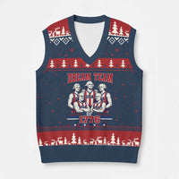 Dream Team of 1776 Funny Basketball 4th of July Founding Fathers V-Neck Knit Sweater Vest