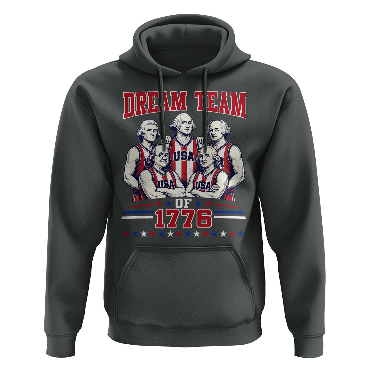 Dream Team of 1776 Funny Basketball 4th of July Founding Fathers Hoodie