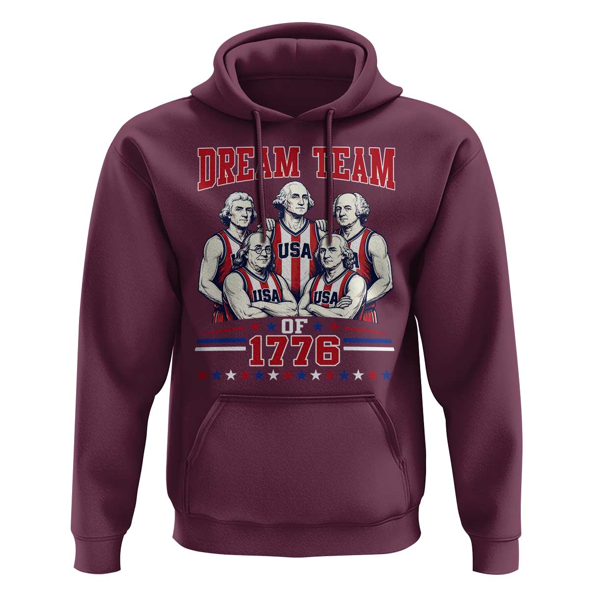 Dream Team of 1776 Funny Basketball 4th of July Founding Fathers Hoodie
