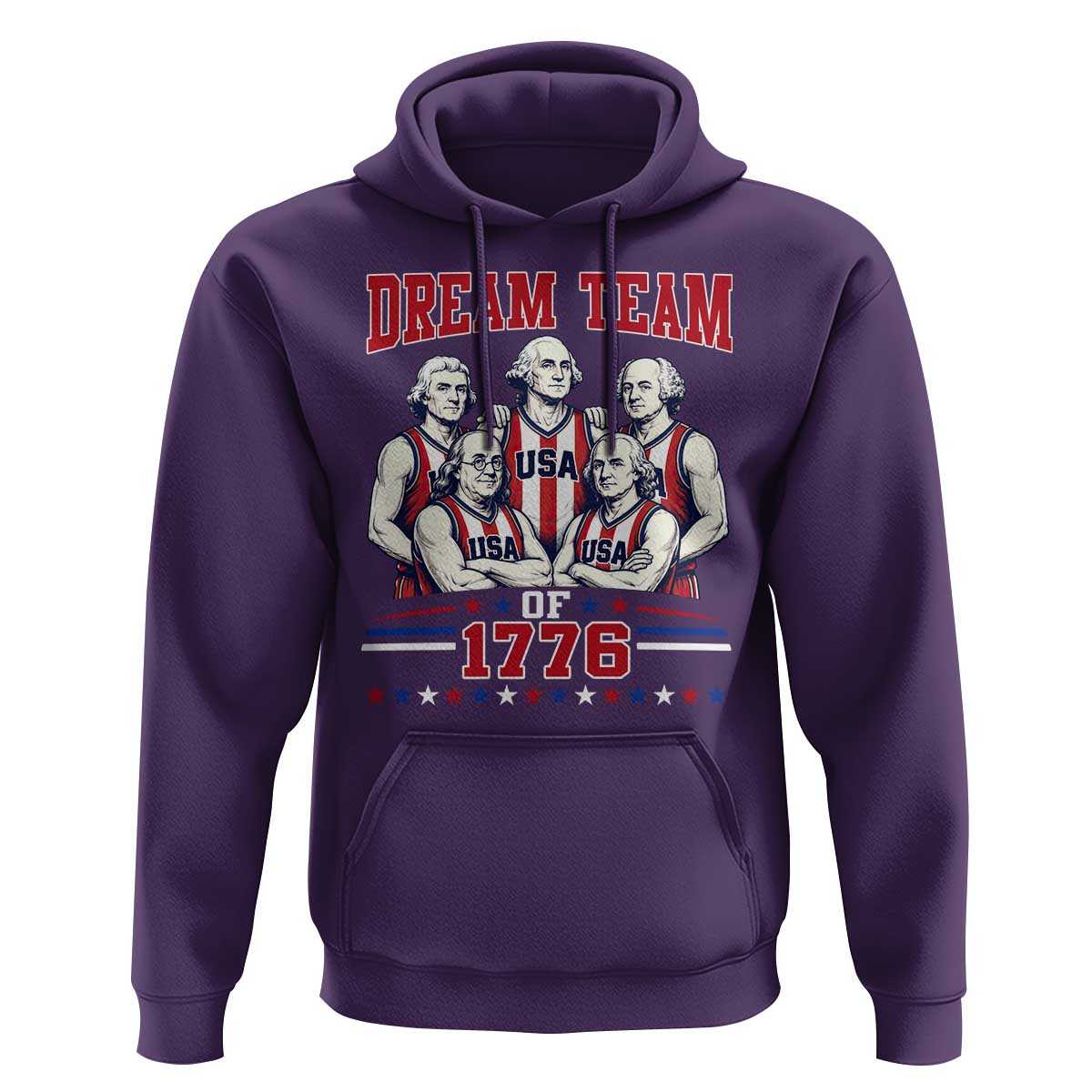Dream Team of 1776 Funny Basketball 4th of July Founding Fathers Hoodie