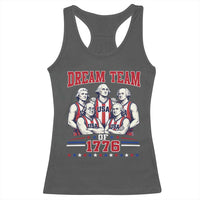 Dream Team of 1776 Funny Basketball 4th of July Founding Fathers Racerback Tank Top