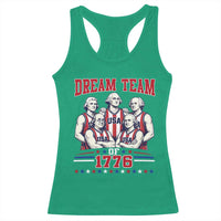 Dream Team of 1776 Funny Basketball 4th of July Founding Fathers Racerback Tank Top