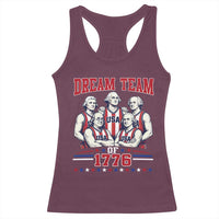 Dream Team of 1776 Funny Basketball 4th of July Founding Fathers Racerback Tank Top