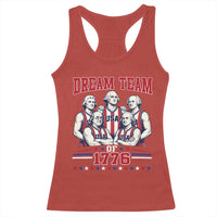 Dream Team of 1776 Funny Basketball 4th of July Founding Fathers Racerback Tank Top
