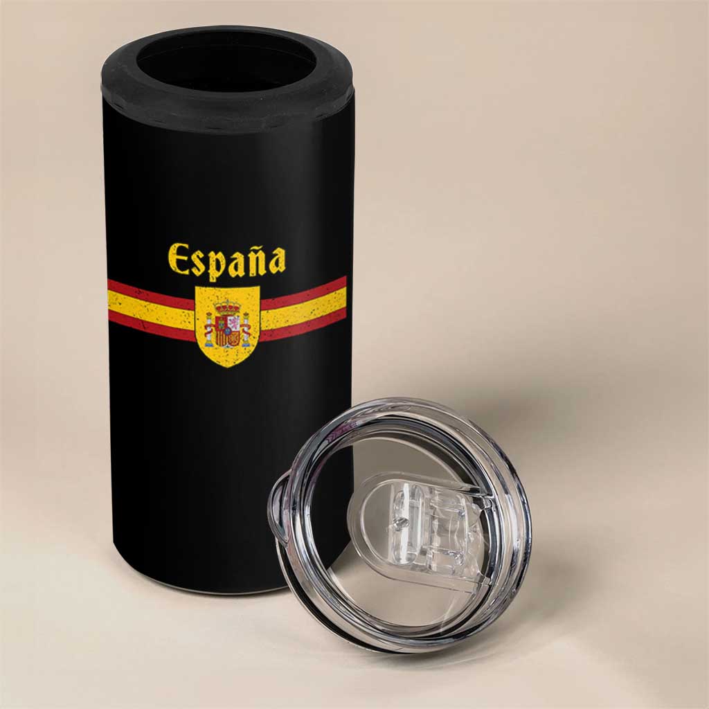 Espana Escudo Retro Spain Coat of Arms and Flag Español 4 in 1 Can Cooler Tumbler