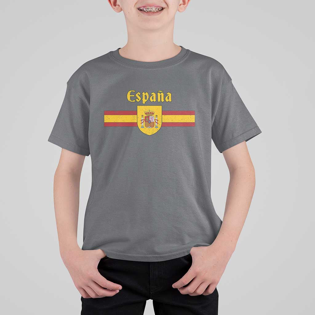 Espana Escudo Retro Spain Coat of Arms and Flag Español T Shirt For Kid