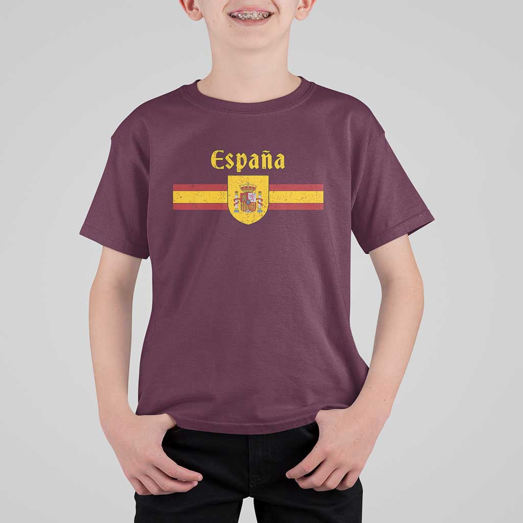 Espana Escudo Retro Spain Coat of Arms and Flag Español T Shirt For Kid