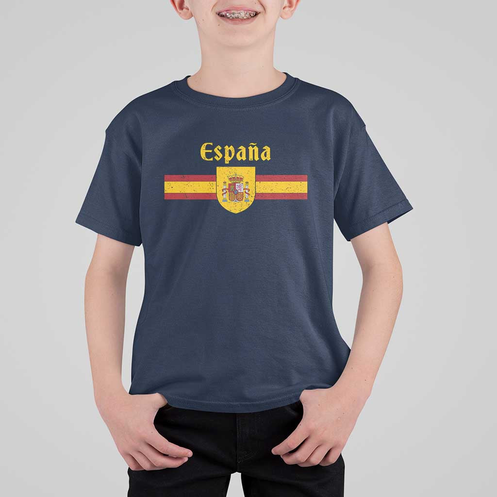 Espana Escudo Retro Spain Coat of Arms and Flag Español T Shirt For Kid