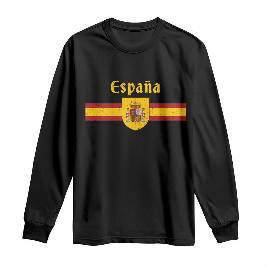 Espana Escudo Retro Spain Coat of Arms and Flag Español Long Sleeve Shirt