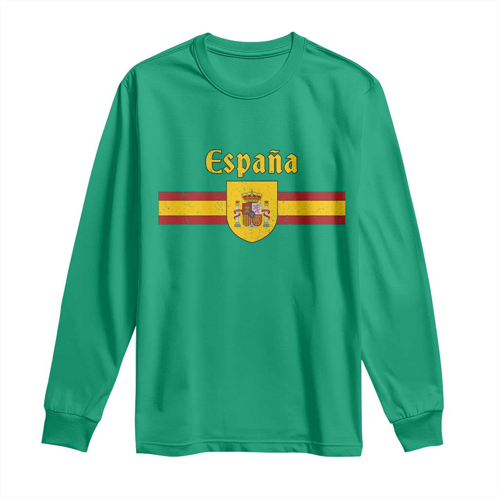 Espana Escudo Retro Spain Coat of Arms and Flag Español Long Sleeve Shirt