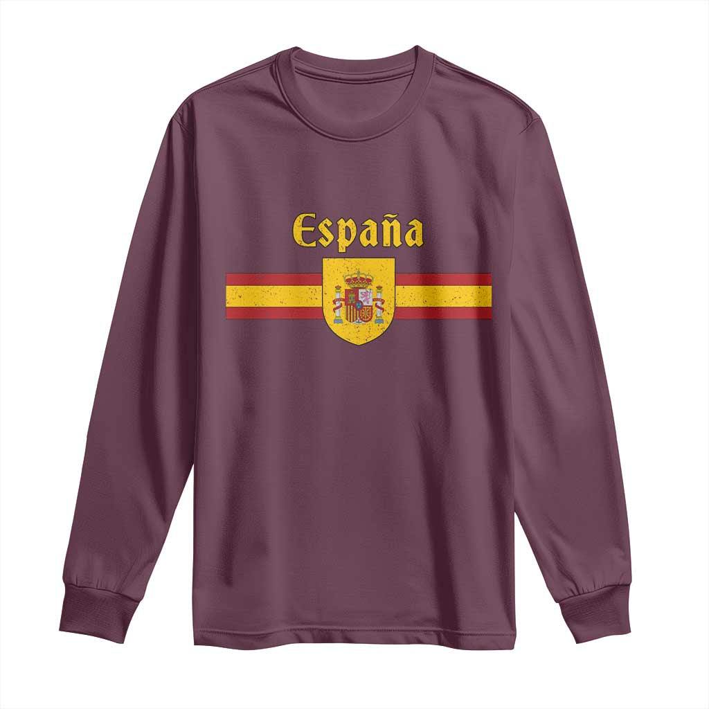 Espana Escudo Retro Spain Coat of Arms and Flag Español Long Sleeve Shirt