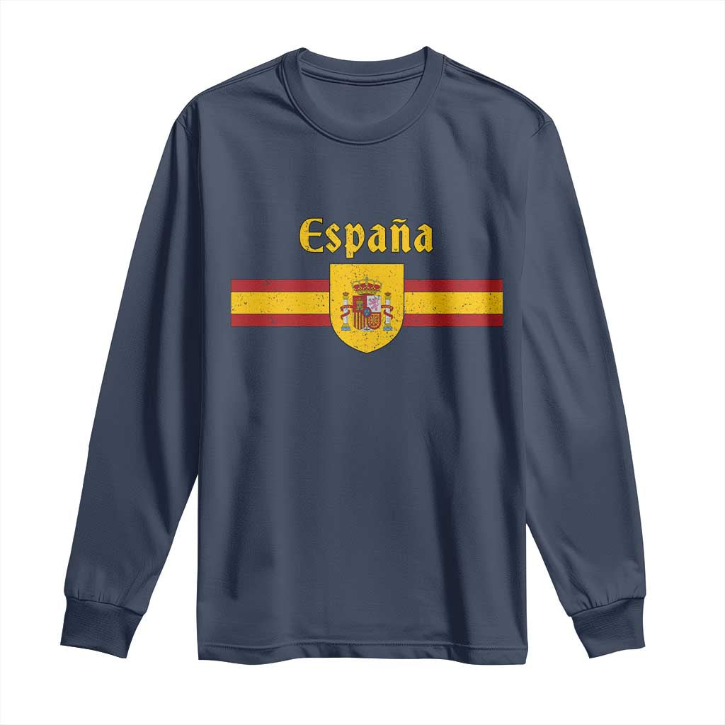 Espana Escudo Retro Spain Coat of Arms and Flag Español Long Sleeve Shirt