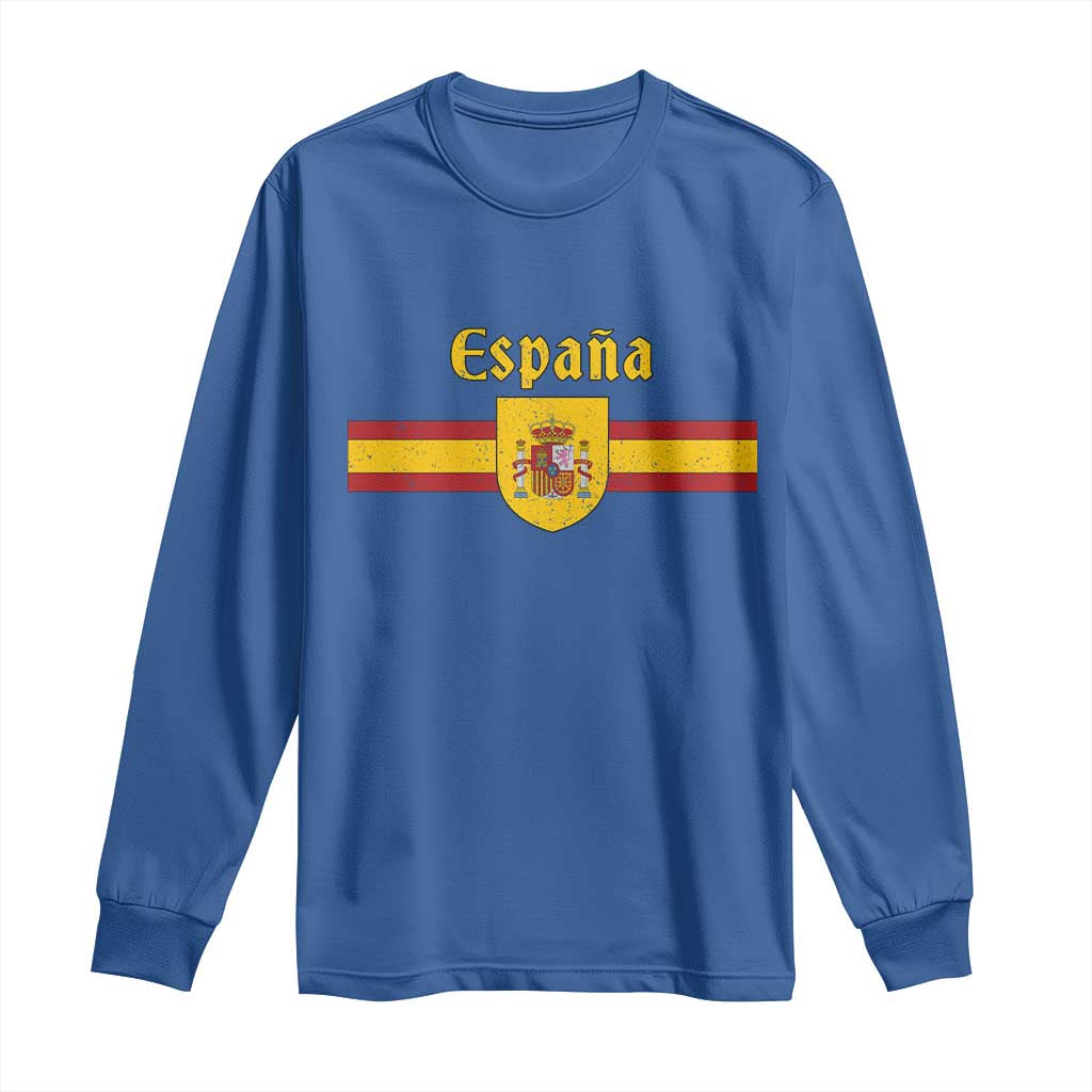Espana Escudo Retro Spain Coat of Arms and Flag Español Long Sleeve Shirt
