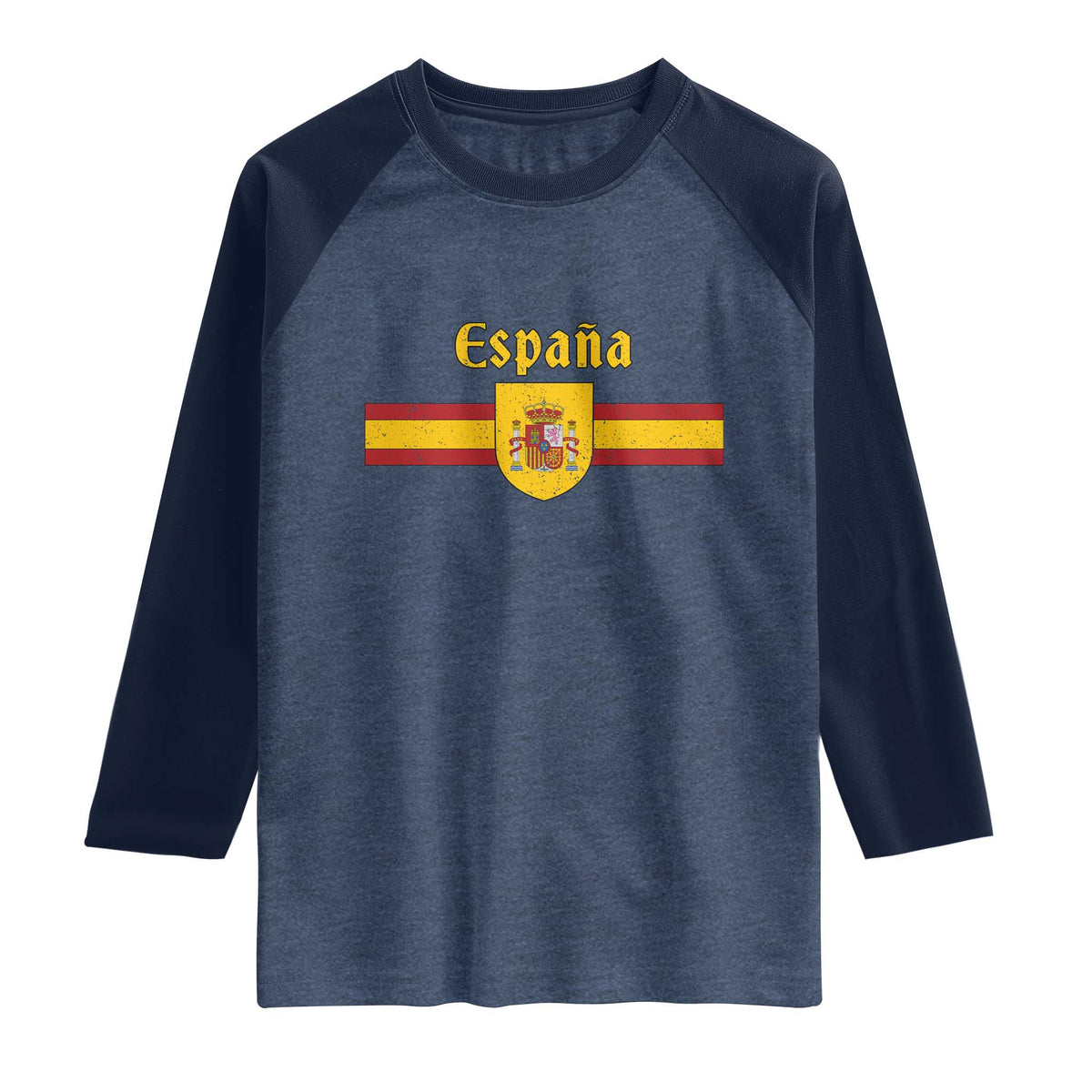 Espana Escudo Retro Spain Coat of Arms and Flag Español Raglan Shirt