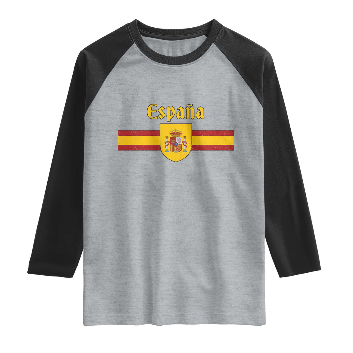 Espana Escudo Retro Spain Coat of Arms and Flag Español Raglan Shirt