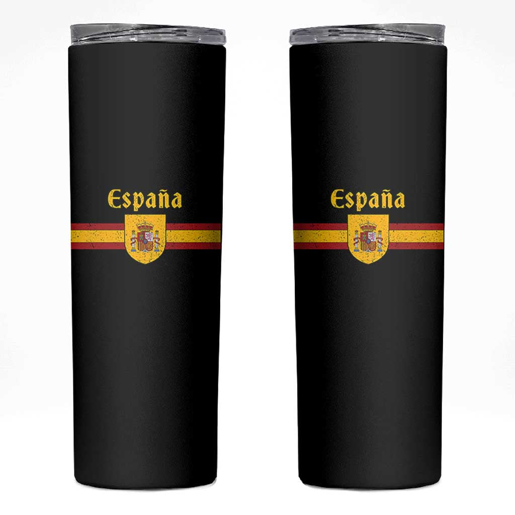 Espana Escudo Retro Spain Coat of Arms and Flag Español Skinny Tumbler