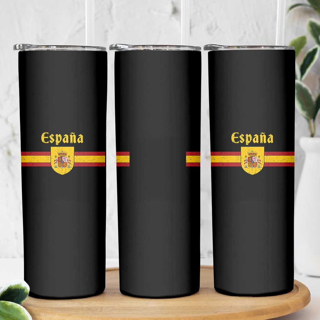 Espana Escudo Retro Spain Coat of Arms and Flag Español Skinny Tumbler