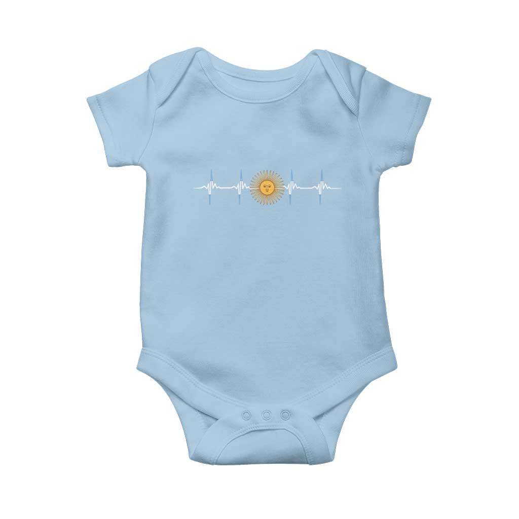 Argentina Sun of May Heartbeat ECG Pulse Argentine Pride Baby Onesie