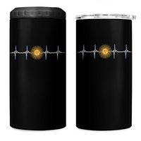 Argentina Sun of May Heartbeat ECG Pulse Argentine Pride 4 in 1 Can Cooler Tumbler