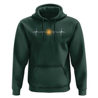Argentina Sun of May Heartbeat ECG Pulse Argentine Pride Hoodie