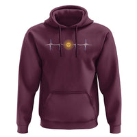 Argentina Sun of May Heartbeat ECG Pulse Argentine Pride Hoodie