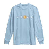 Argentina Sun of May Heartbeat ECG Pulse Argentine Pride Long Sleeve Shirt