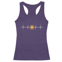 Argentina Sun of May Heartbeat ECG Pulse Argentine Pride Racerback Tank Top