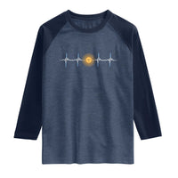 Argentina Sun of May Heartbeat ECG Pulse Argentine Pride Raglan Shirt