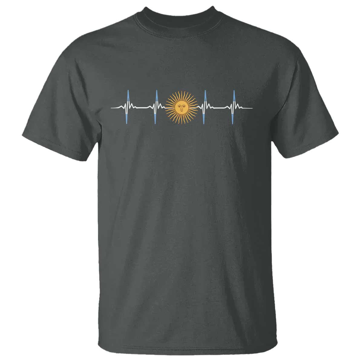 Argentina Sun of May Heartbeat ECG Pulse Argentine Pride T Shirt