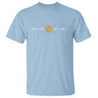 Argentina Sun of May Heartbeat ECG Pulse Argentine Pride T Shirt