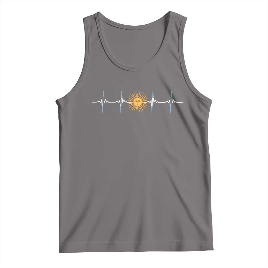 Argentina Sun of May Heartbeat ECG Pulse Argentine Pride Tank Top