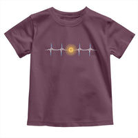 Argentina Sun of May Heartbeat ECG Pulse Argentine Pride Toddler T Shirt