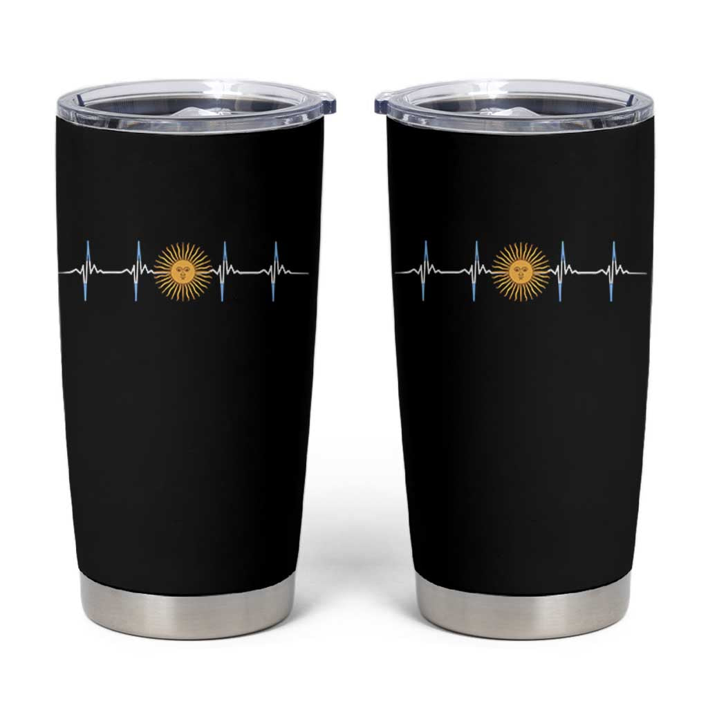 Argentina Sun of May Heartbeat ECG Pulse Argentine Pride Tumbler Cup