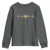 Argentina Sun of May Heartbeat ECG Pulse Argentine Pride Youth Sweatshirt