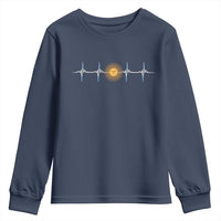 Argentina Sun of May Heartbeat ECG Pulse Argentine Pride Youth Sweatshirt