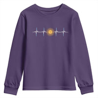 Argentina Sun of May Heartbeat ECG Pulse Argentine Pride Youth Sweatshirt