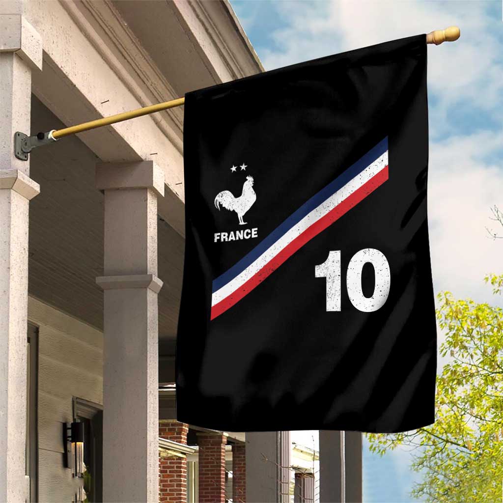 France Football Coq Garden Flag French Flag Stripes Number 10 Athletic Soccer National Pride