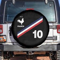 France Football Coq Spare Tire Cover French Flag Stripes Number 10 Athletic Soccer National Pride