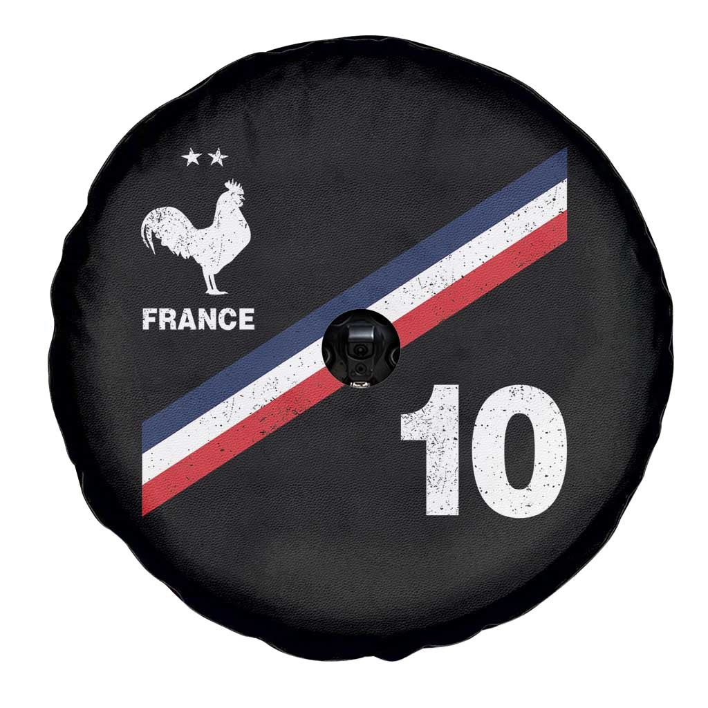 France Football Coq Spare Tire Cover French Flag Stripes Number 10 Athletic Soccer National Pride