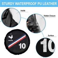 France Football Coq Spare Tire Cover French Flag Stripes Number 10 Athletic Soccer National Pride