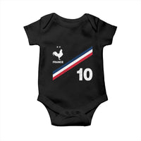 France Football Coq Baby Onesie French Flag Stripes Number 10 Athletic Soccer National Pride